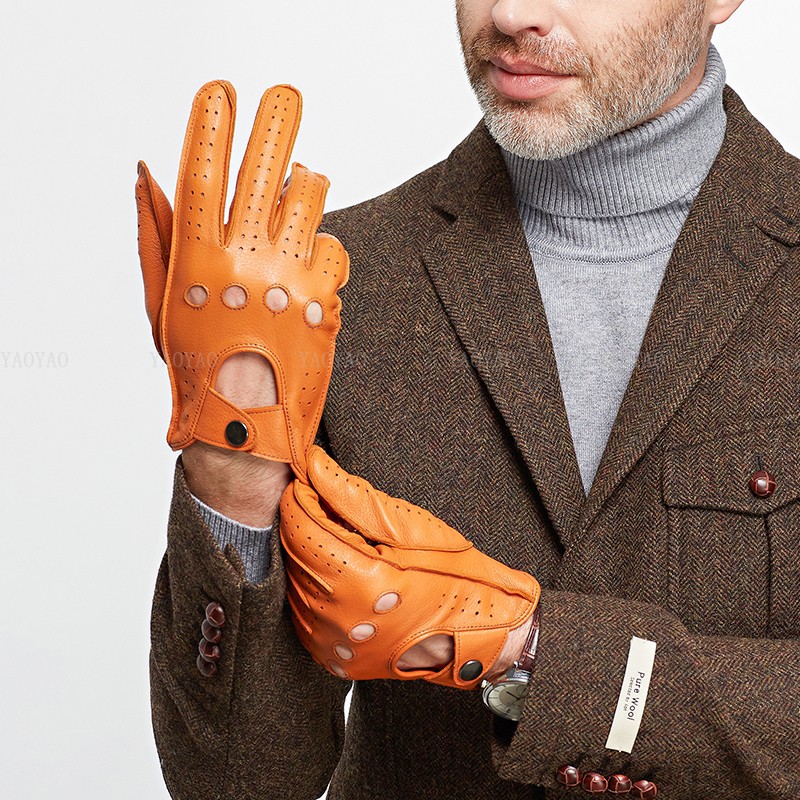 Leather Driving Glove - Peau de mouton véritable pour hommes,