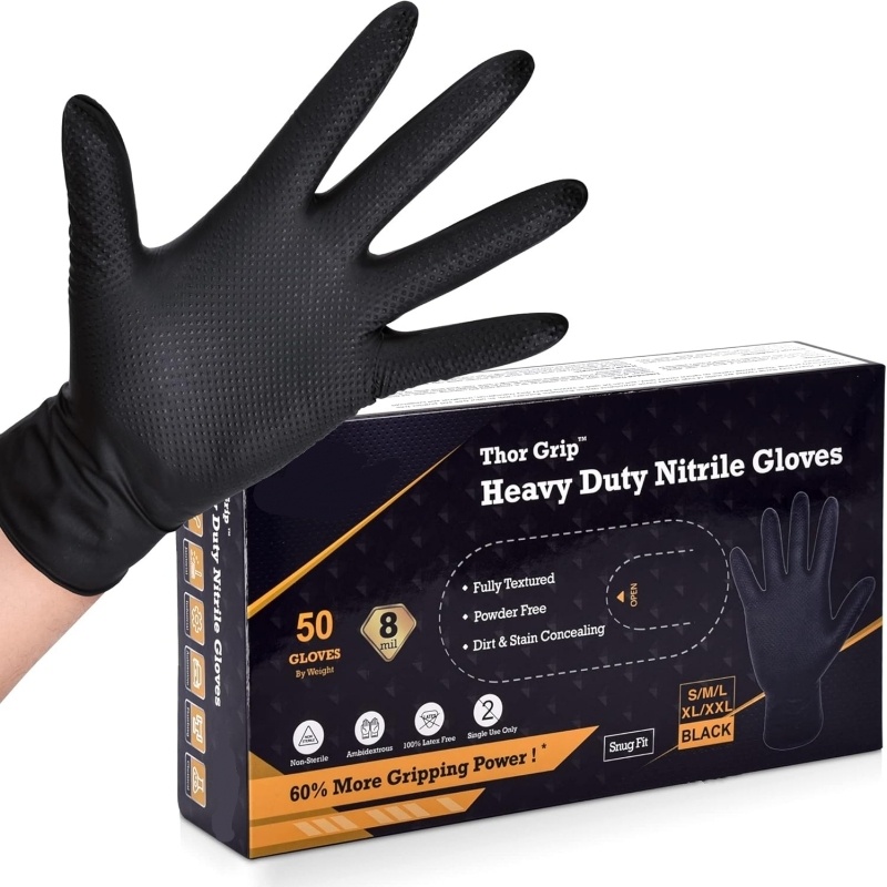 Gants en Nitrile noir robuste, - Nitrile Mechanic Glove avis et prix
